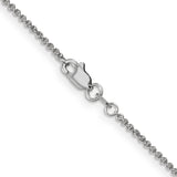 14K White Gold 10 inch 1.4mm Round Open Link Cable with Lobster Clasp Anklet PEN137