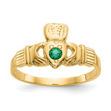 14k Green CZ Claddagh Ring XCH329