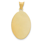 14K with Rose and White Rhodium Diamond-cut Solid Sagrado Corazon de Jesus Oval Pendant K5587