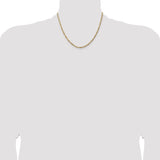 14K 26 inch 3mm Flat Figaro with Lobster Clasp Chain FFL080