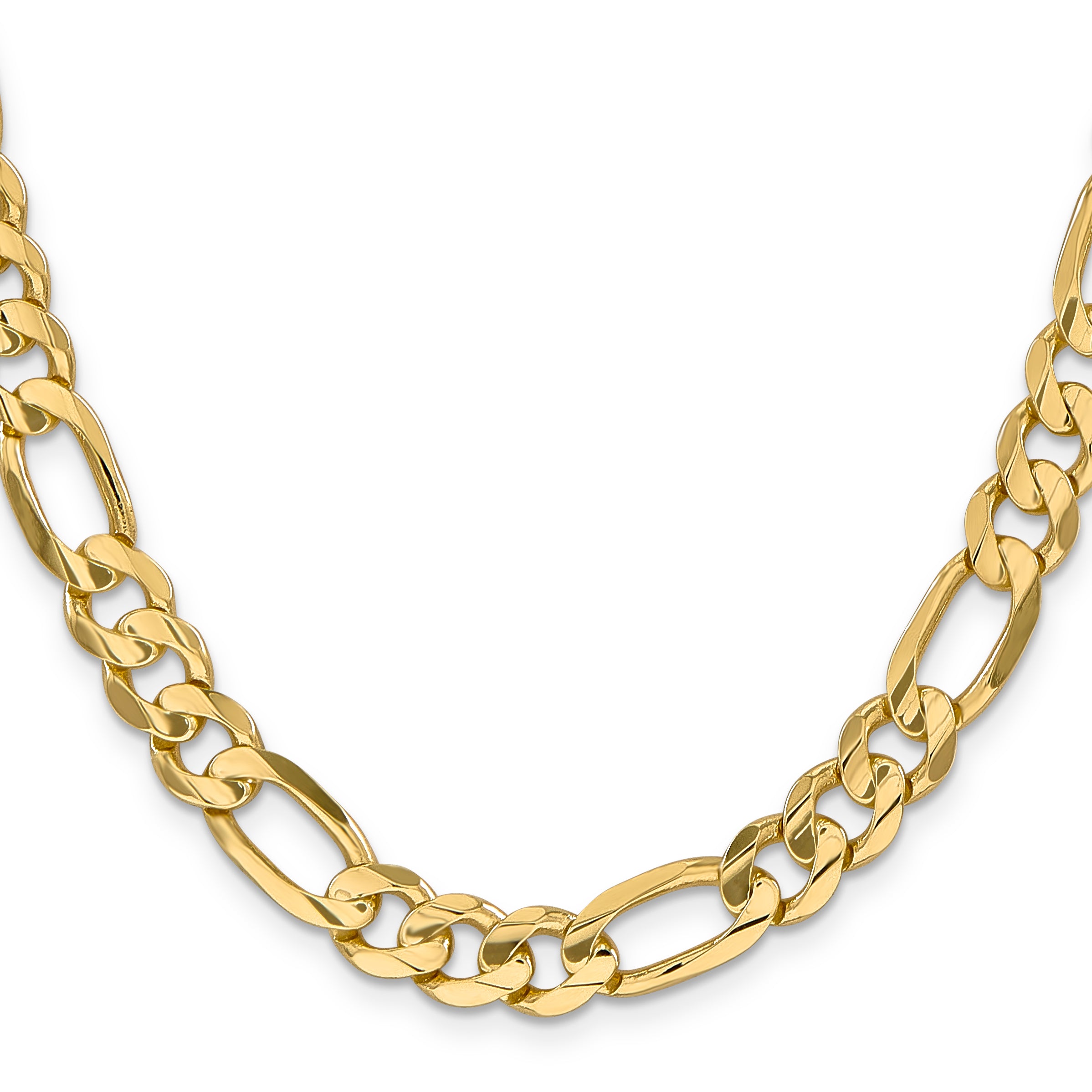 14K 22 inch 8.75mm Concave Open Figaro with Lobster Clasp Chain LFG220