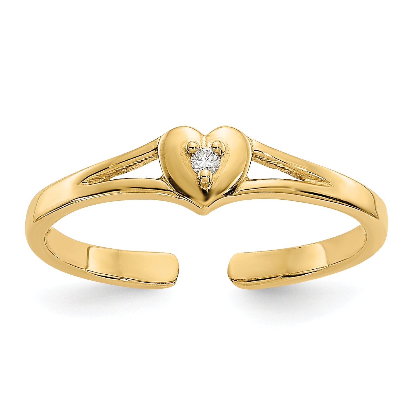 14k White Gold .01 carat Diamond Heart Toe Ring RM5652