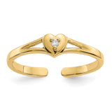 14k White Gold .01 carat Diamond Heart Toe Ring RM5652