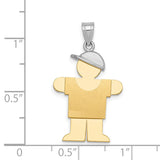 14k Two-tone The Kids Medium Boy with Hat on Right Engravable Hugs Charm XK403