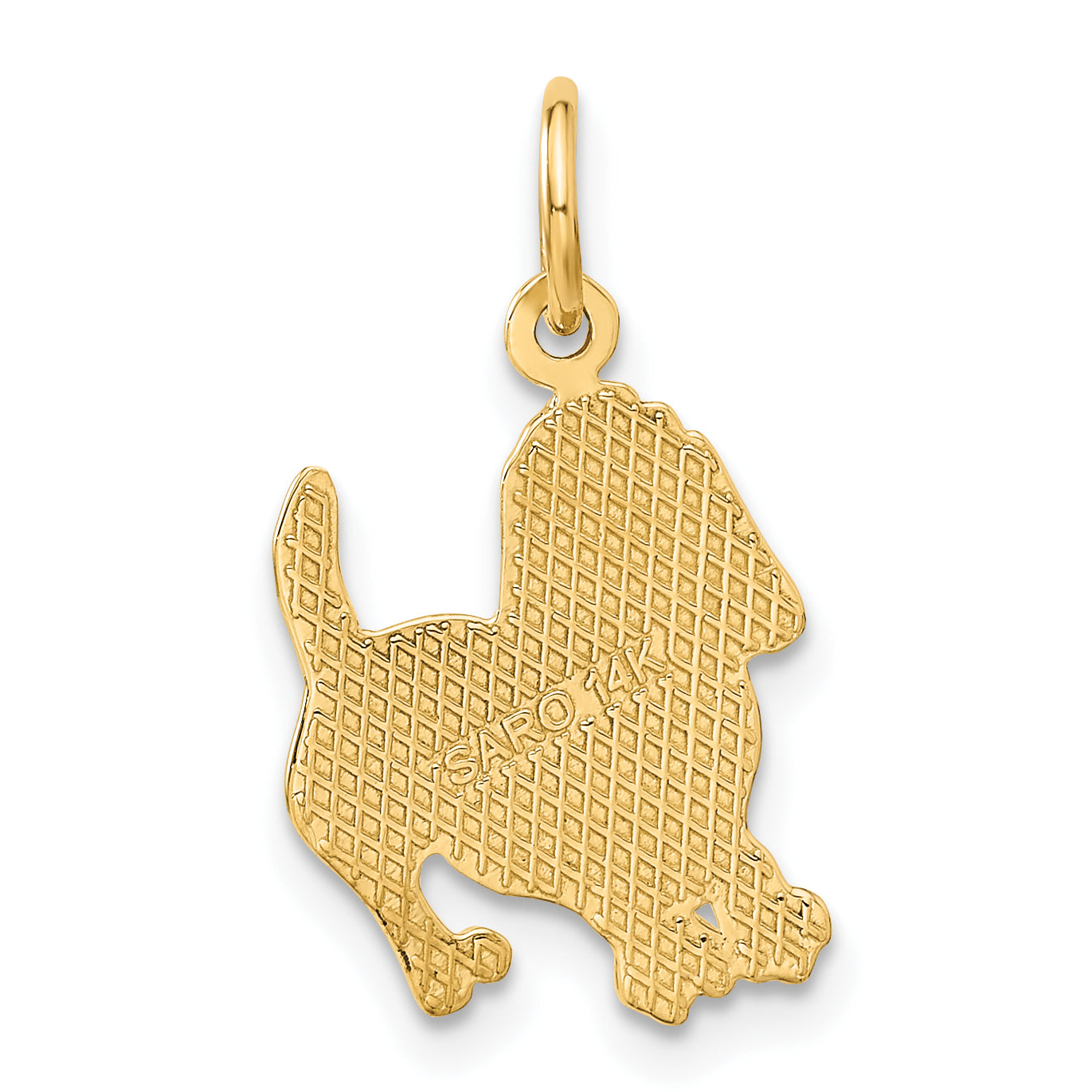 14k Textured Hound Dog Charm C1842