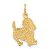 14k Textured Hound Dog Charm C1842