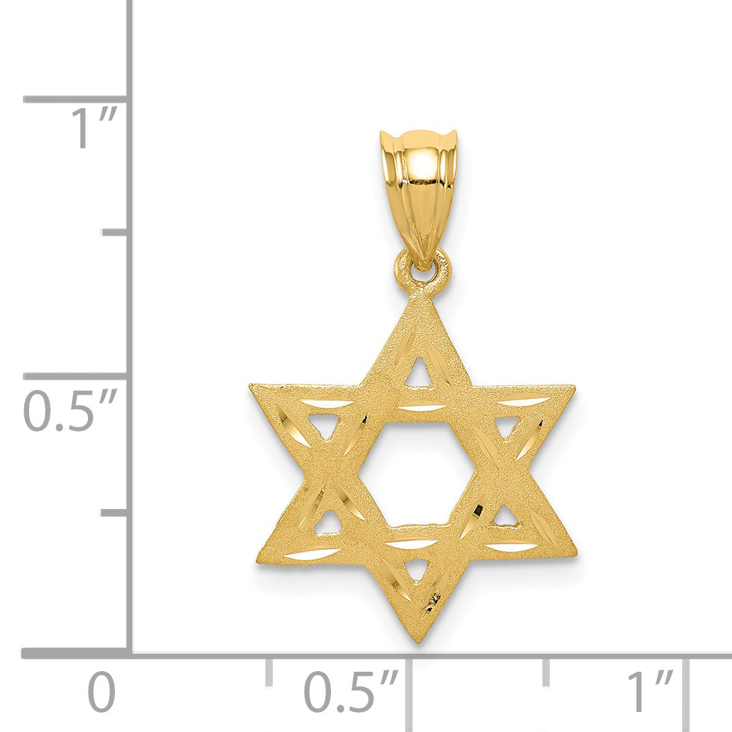 14k Solid Satin Star of David Charm XR445
