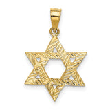 14k Solid Satin Star of David Charm XR445