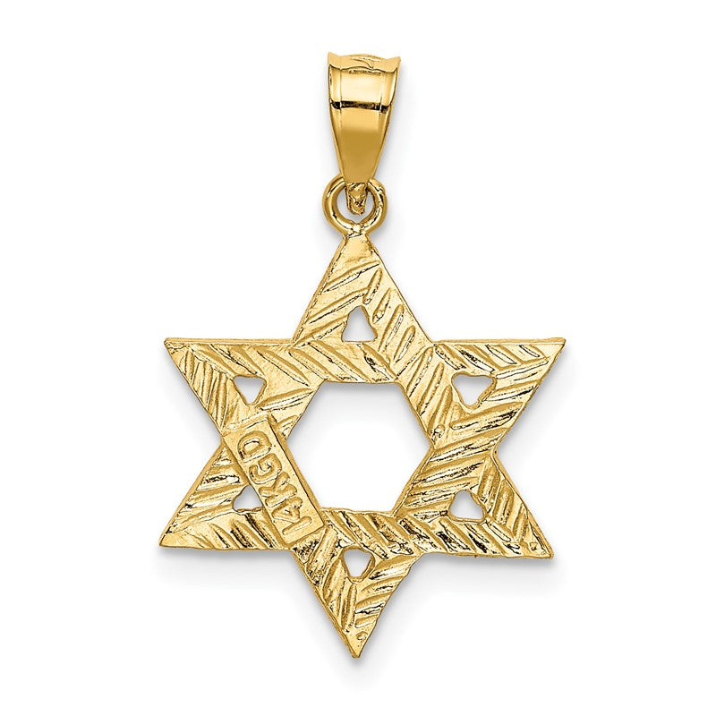 14k Solid Satin Star of David Charm XR445
