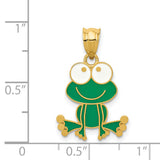 14k Green and White Enameled Frog YC913