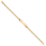 14k Polished Solid Chain/Solid Plate Anchor Link 24.5x4.5mm Plate 7 inch ID Bracelet LID60