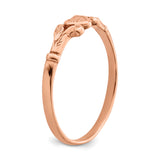 14K Rose Gold Textured Mini Heart Size 1 Baby / Childs Ring K5793