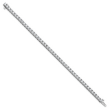 14k White Gold Complete 6.44 carat Round A Diamond 4-prong 7 inch Tennis Bracelet X735WA