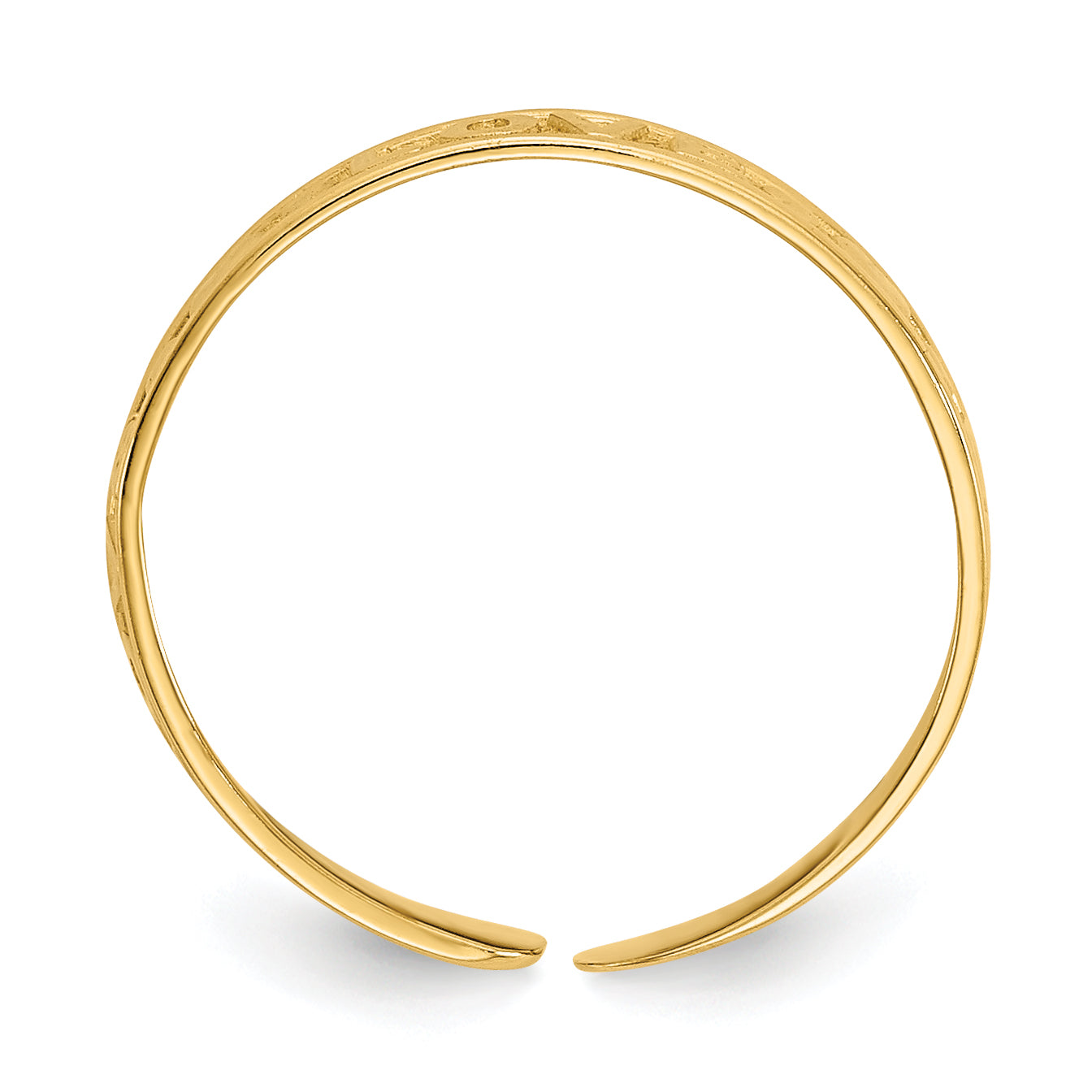 14K Polished LOVE and Hearts Toe Ring R551