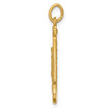 14k Polished and Satin Solid Miraculous Medal Rectangular Pendant XR1750