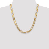 14K 26 inch 8.75mm Flat Figaro with Lobster Clasp Chain FFL220