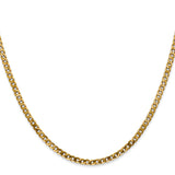 14K 26 inch 2.9mm Flat Beveled Curb with Lobster Clasp Chain FBU080