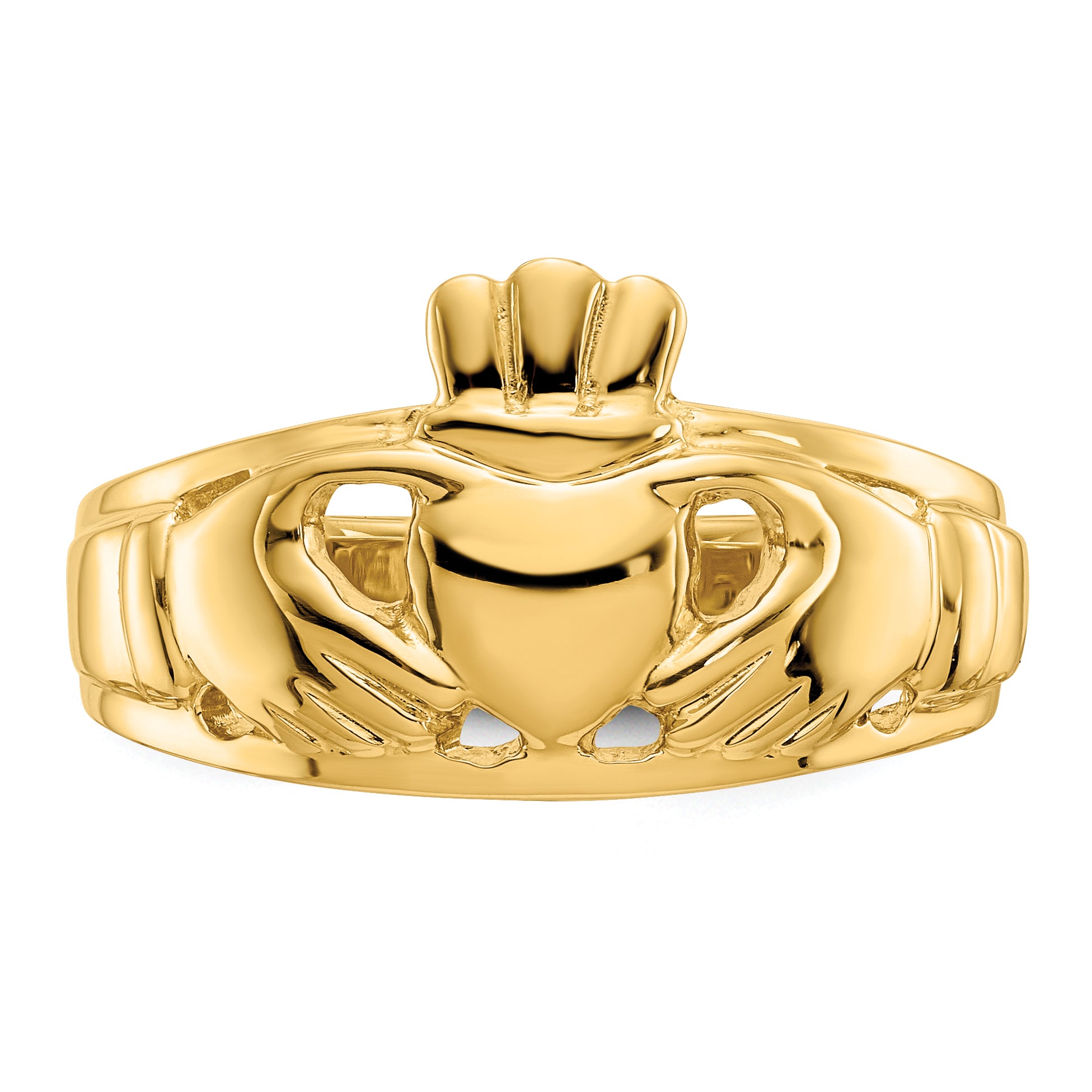 14k Ladies Polished Claddagh Ring D1858