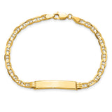 14k Polished Solid Chain/Solid Plate Anchor Link 24.5x4.5mm Plate 7 inch ID Bracelet LID60