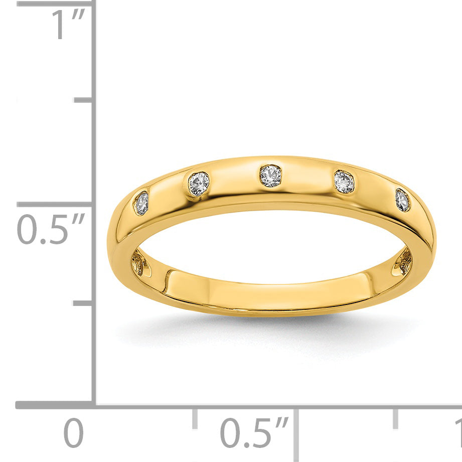 14k White Gold 3mm 5-stone 1/20 carat Diamond Band RM5620