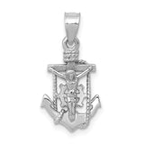 14k White Gold Polished Mariner Crucifix Pendant K5579