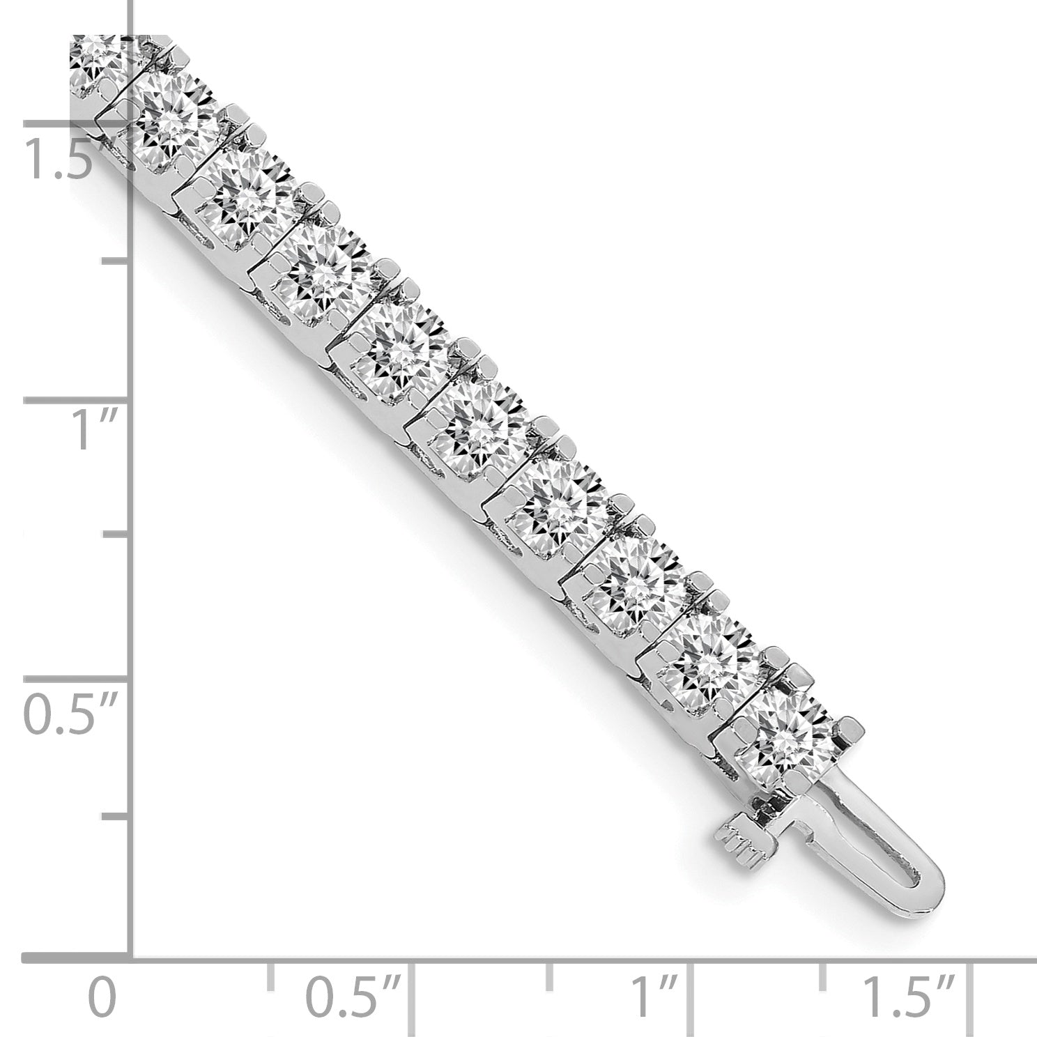 14k White Gold Complete 12.5 carat Round A Diamond 4-prong 7 inch Tennis Bracelet X2047WA