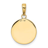 14K Polished Solid Saint Francis Medal Round Pendant K5664