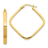 14K 2x30mm Square Tube Hoop Earrings TF1671