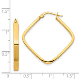 14K 2x30mm Square Tube Hoop Earrings TF1671