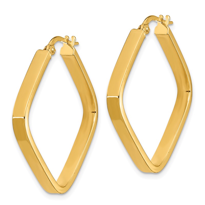 14K 2x30mm Square Tube Hoop Earrings TF1671