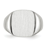 14k White Gold  13.5mm x14.5mm Open Back Men's Signet Ring RS608