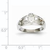 14k White Gold Ladies Claddagh Ring D1851