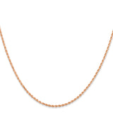 14K Rose Gold 10 inch 1.5mm Diamond-cut Rope with Lobster Clasp Anklet 012R