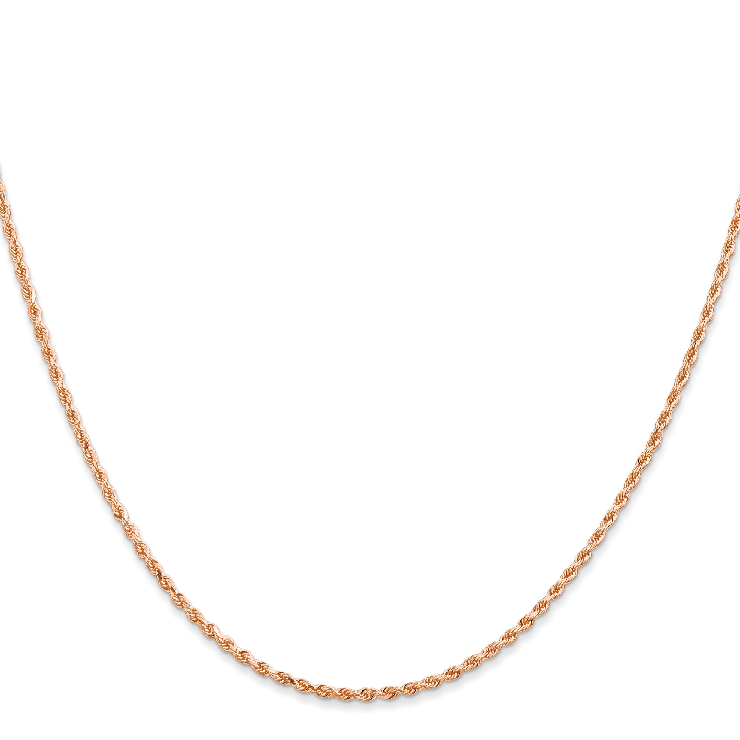 14K Rose Gold 10 inch 1.5mm Diamond-cut Rope with Lobster Clasp Anklet 012R