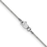 14K White Gold 26 inch .9mm Box with Lobster Clasp Chain WLB