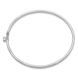 14k White Gold 3.6mm Polished Solid Hinged Oval Bangle Bracelet XB254