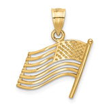 14K Cut-out American Flag Pendant K2805