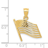 14K Cut-out American Flag Pendant K2805