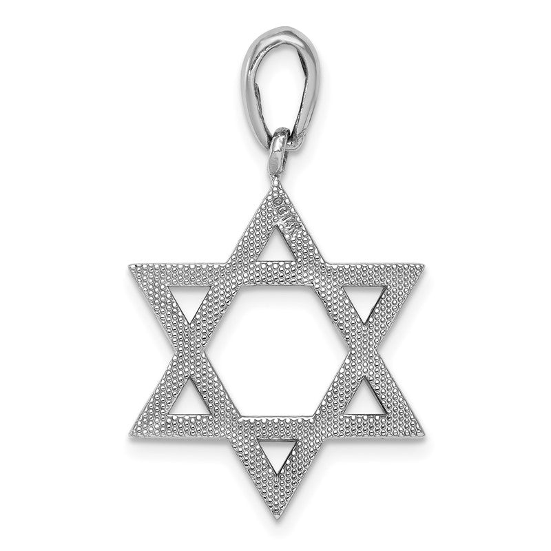 14k White Gold Star of David Pendant K545