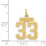 14k Small Satin Number 33 Charm LSS33