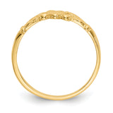 14k Textured Mini Heart Size 1 Baby / Childs Ring K3844