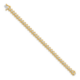 14k Complete 5.95 carat Round VS Diamond 2-prong S-link 7 inch Tennis Bracelet X706VS