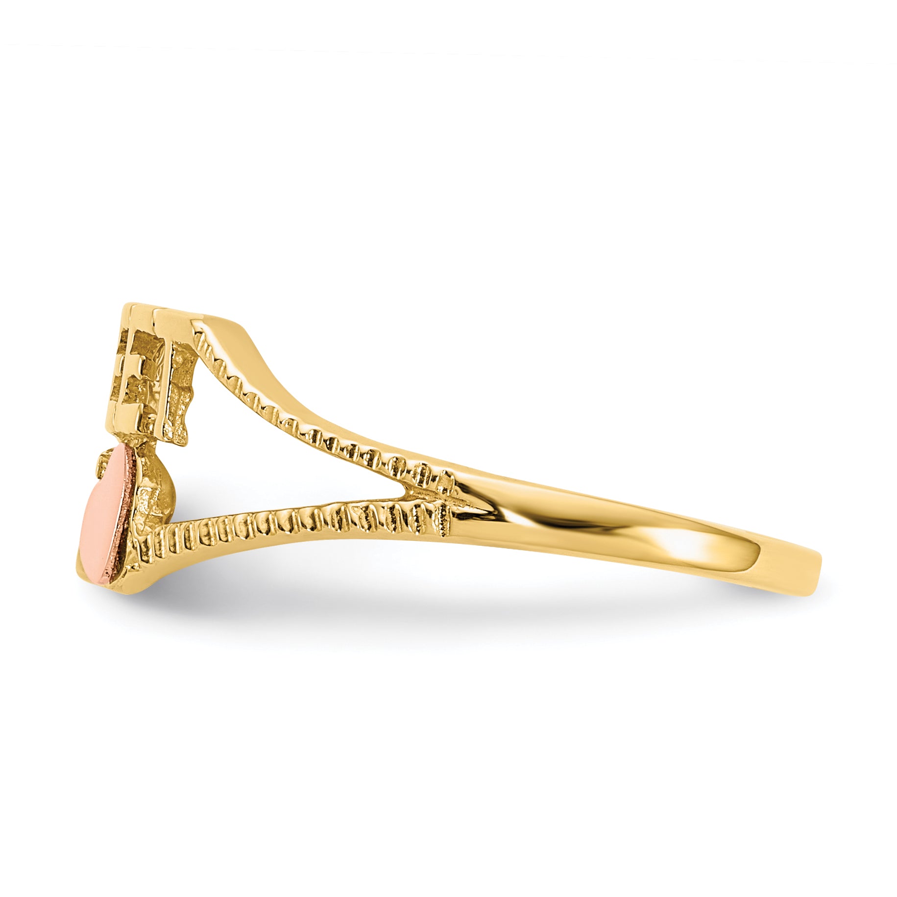 14K Two-tone Quinceanera SWEET 15 Heart Ring K3884