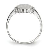 14k White Gold 7.0x14.5mm Open Back Signet Ring RS560