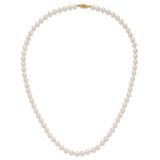 14k 6-7mm White Round Akoya Saltwater Cultured Pearl 16 inch Necklace PL60AA