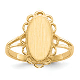 14k 7.0x13.0mm Open Back Signet Ring RS200