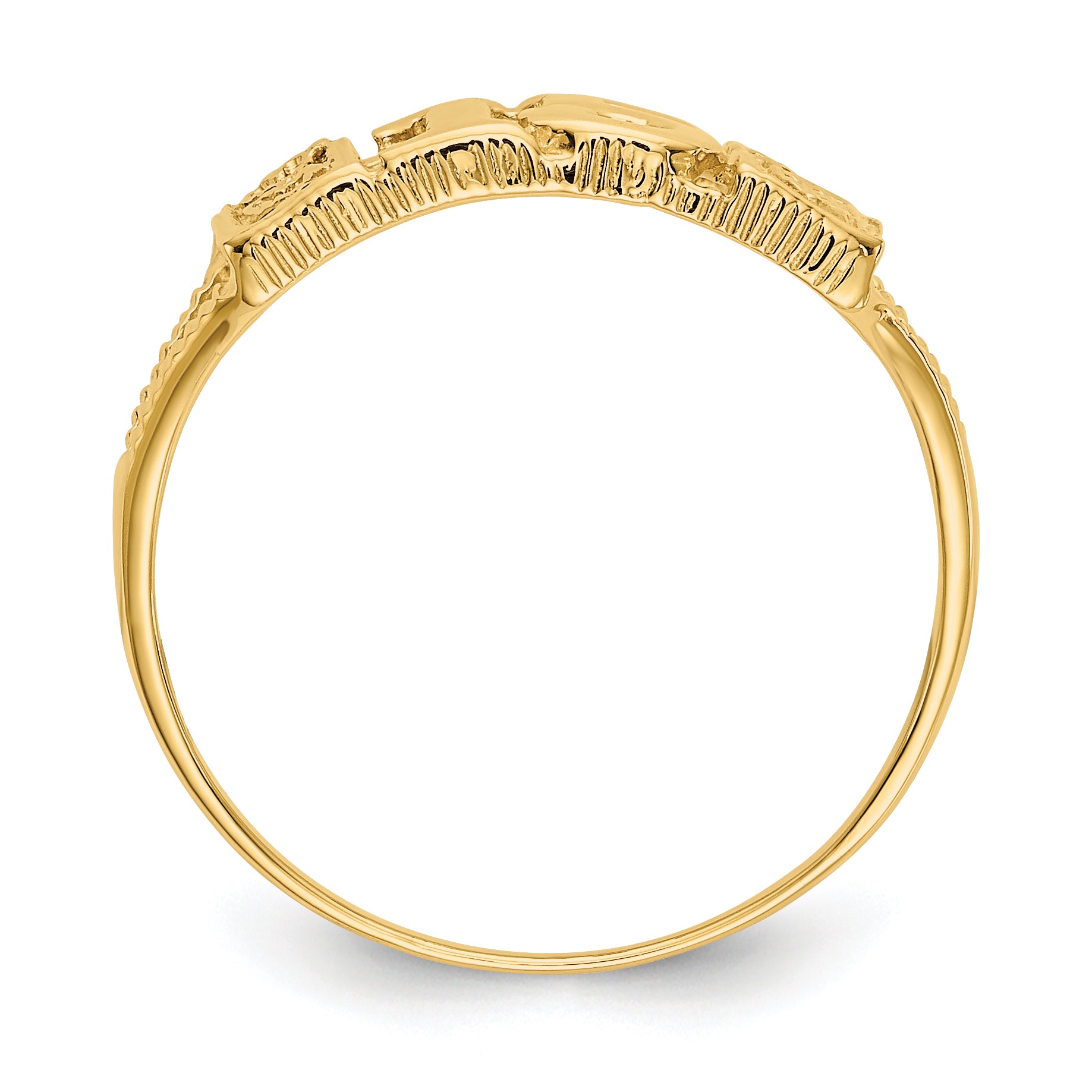 14K Quinceanera 15 with Hearts Ring R179