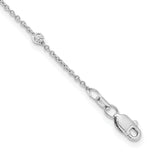 14k White Gold Complete 1/3 carat Bezel-set Diamond and Cable Chain 16-Station 16 inch Necklace PM1007