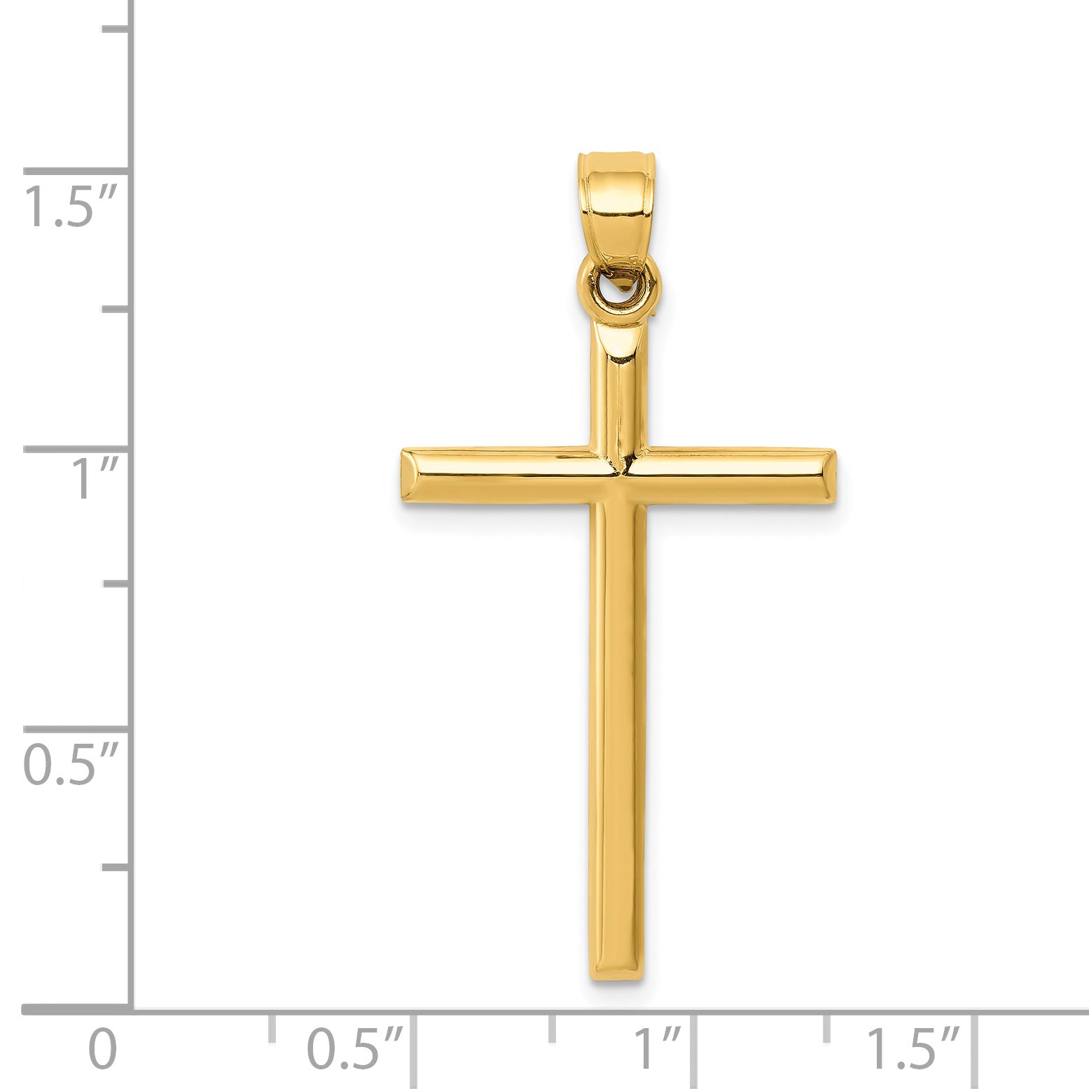 14k Polished Hollow Cross Pendant C3626