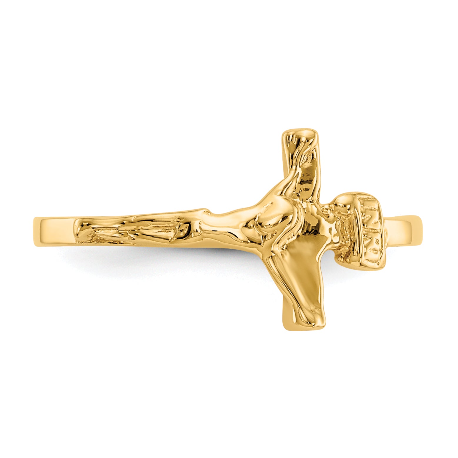 14k Polished Crucifix Size 4.25 Baby / Childs Ring R190